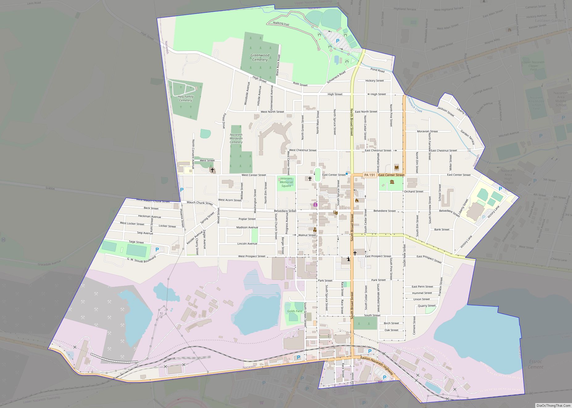 Map of Nazareth borough, Pennsylvania