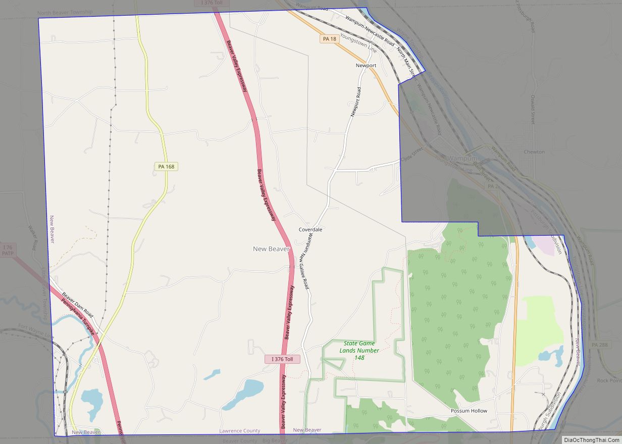 Map of New Beaver borough