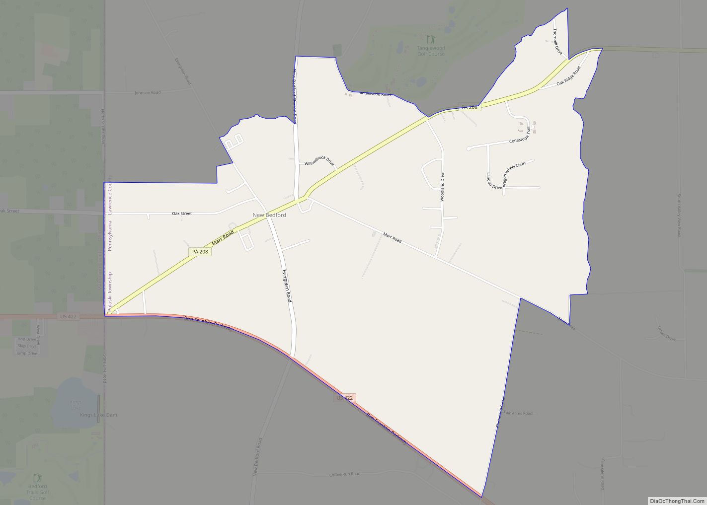 Map of New Bedford CDP, Pennsylvania