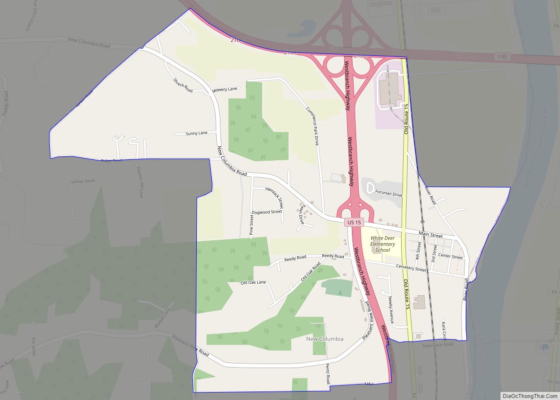 Map of New Columbia CDP