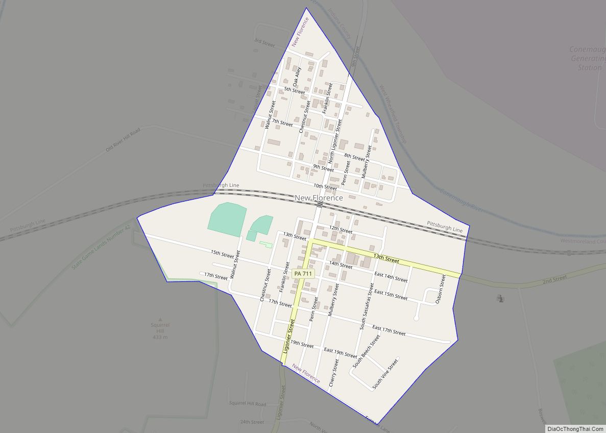 Map of New Florence borough, Pennsylvania