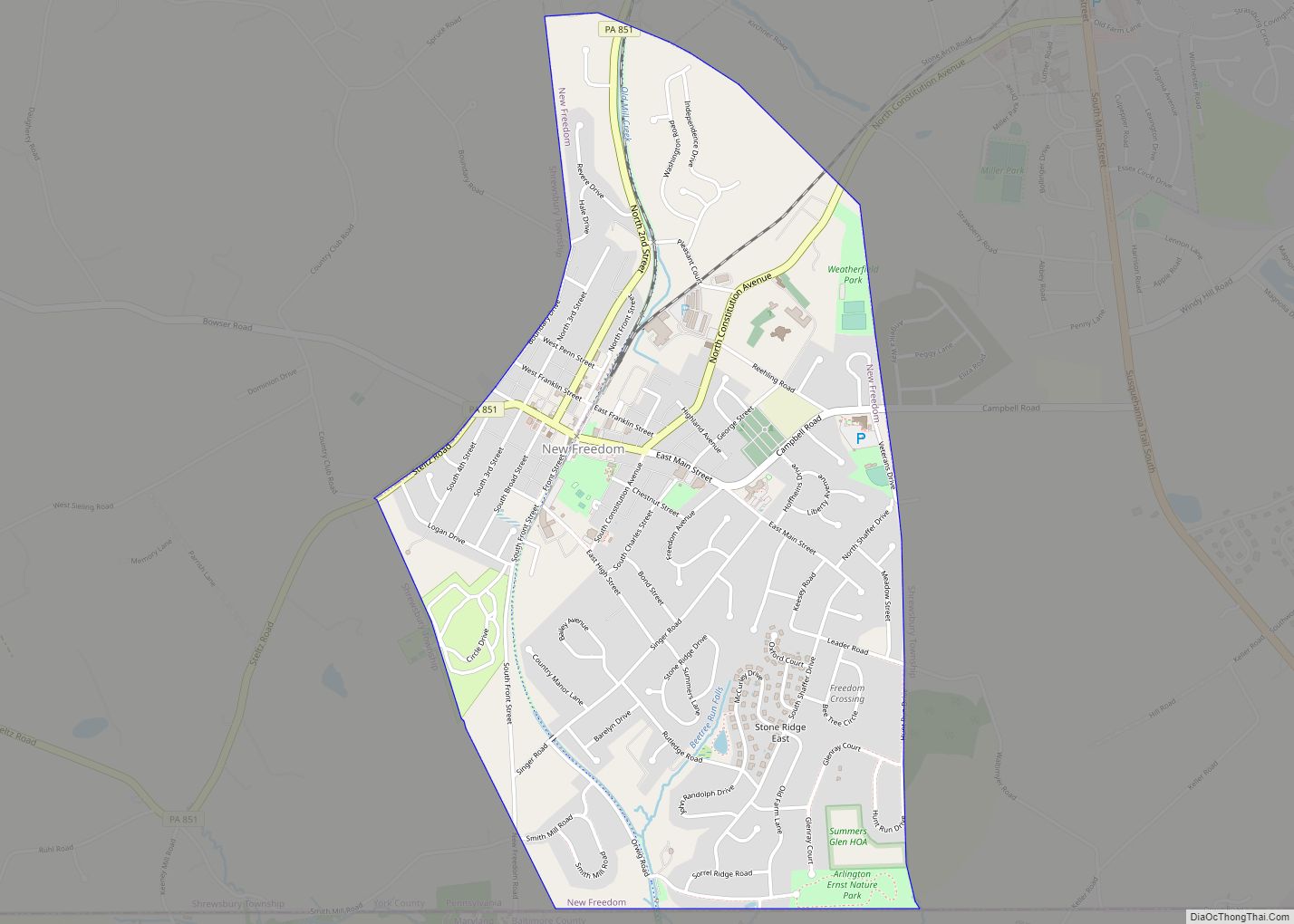 Map of New Freedom borough