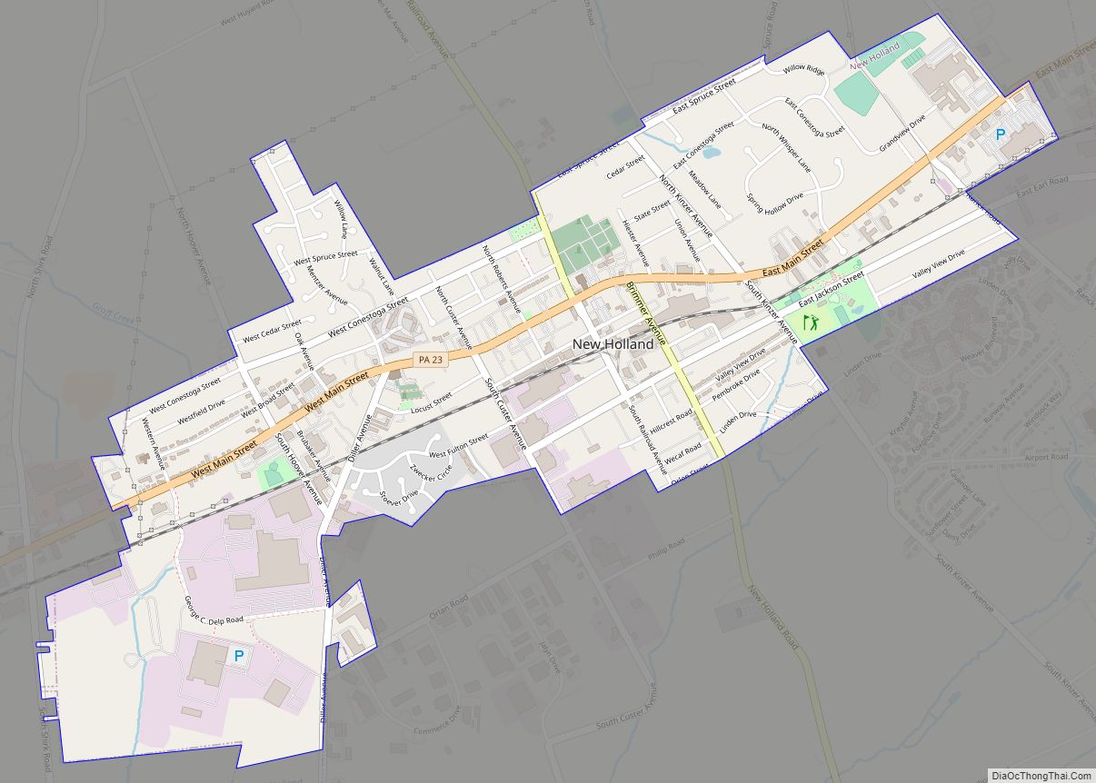 Map of New Holland borough, Pennsylvania