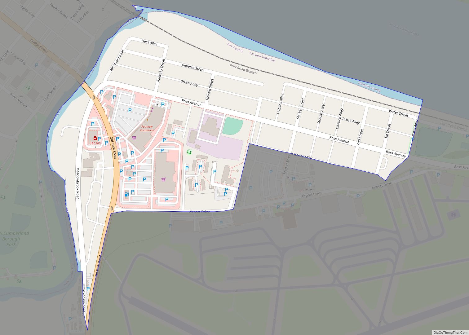 Map of New Market CDP, Pennsylvania