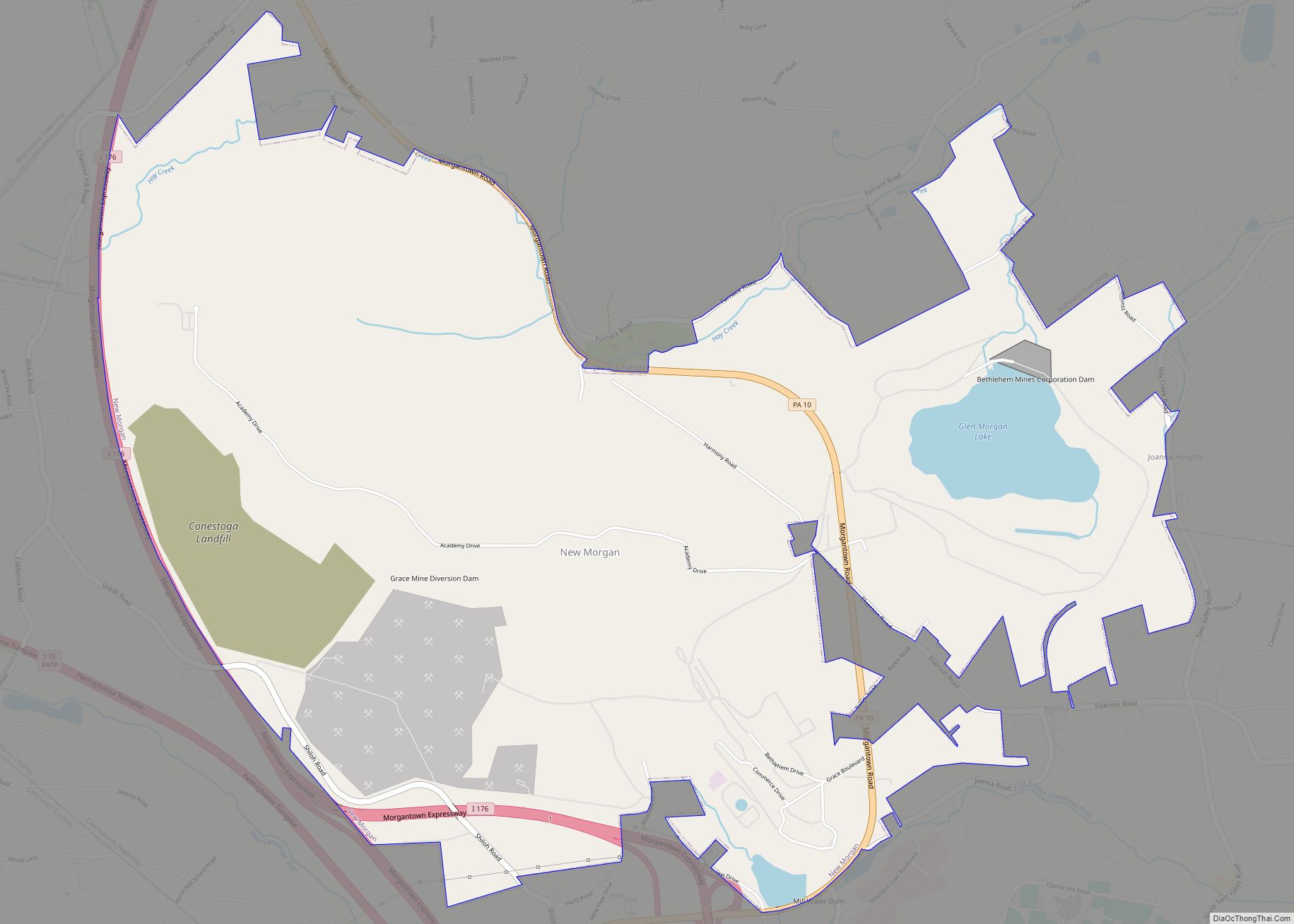 Map of New Morgan borough