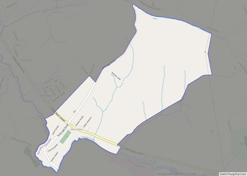 Map of New Salem CDP, Pennsylvania