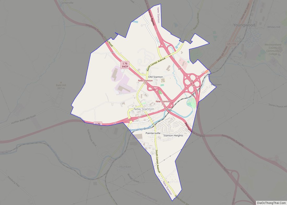 Map of New Stanton borough