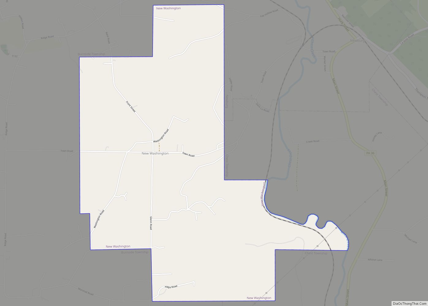 Map of New Washington borough, Pennsylvania