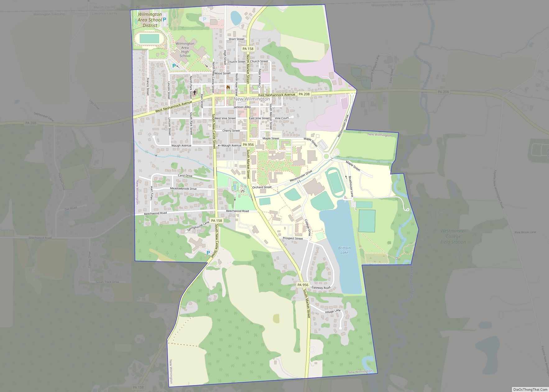 Map of New Wilmington borough