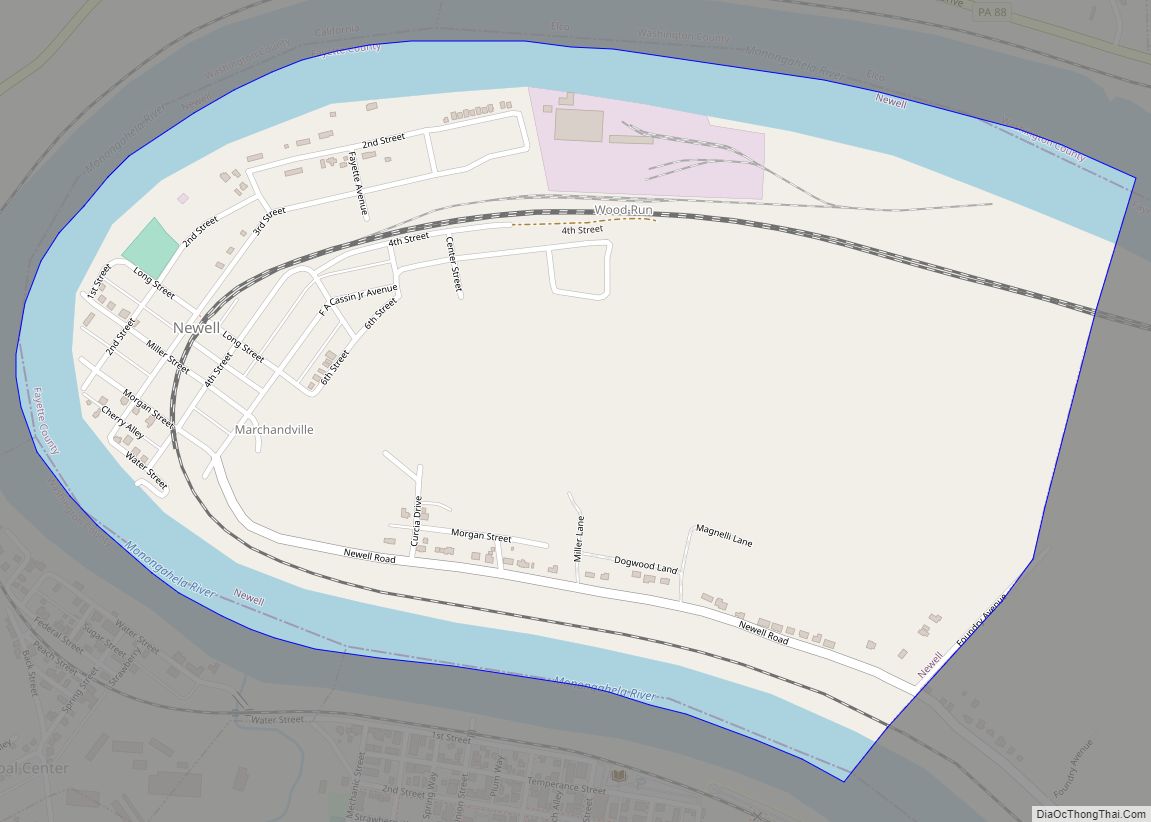 Map of Newell borough, Pennsylvania