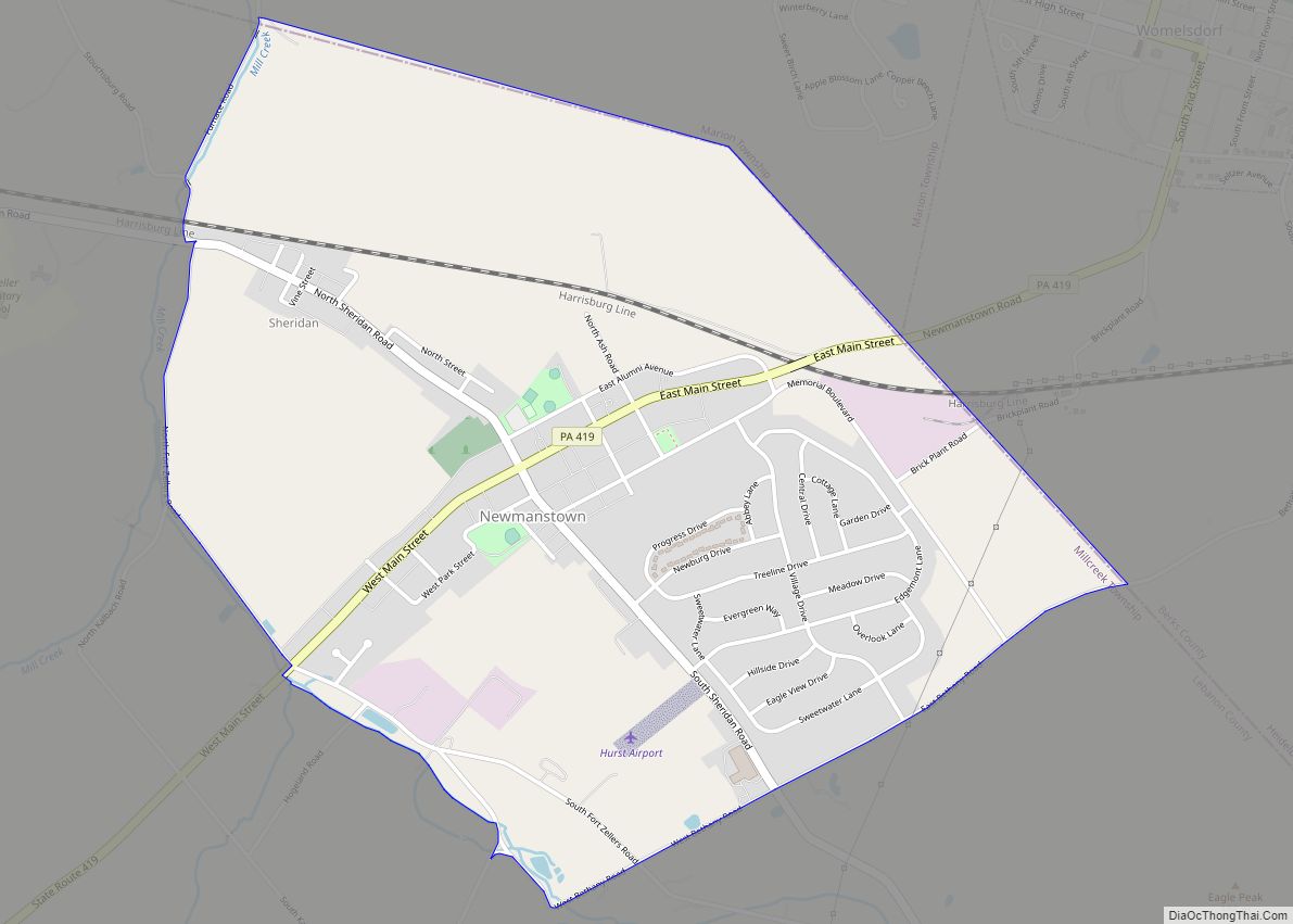 Map of Newmanstown CDP