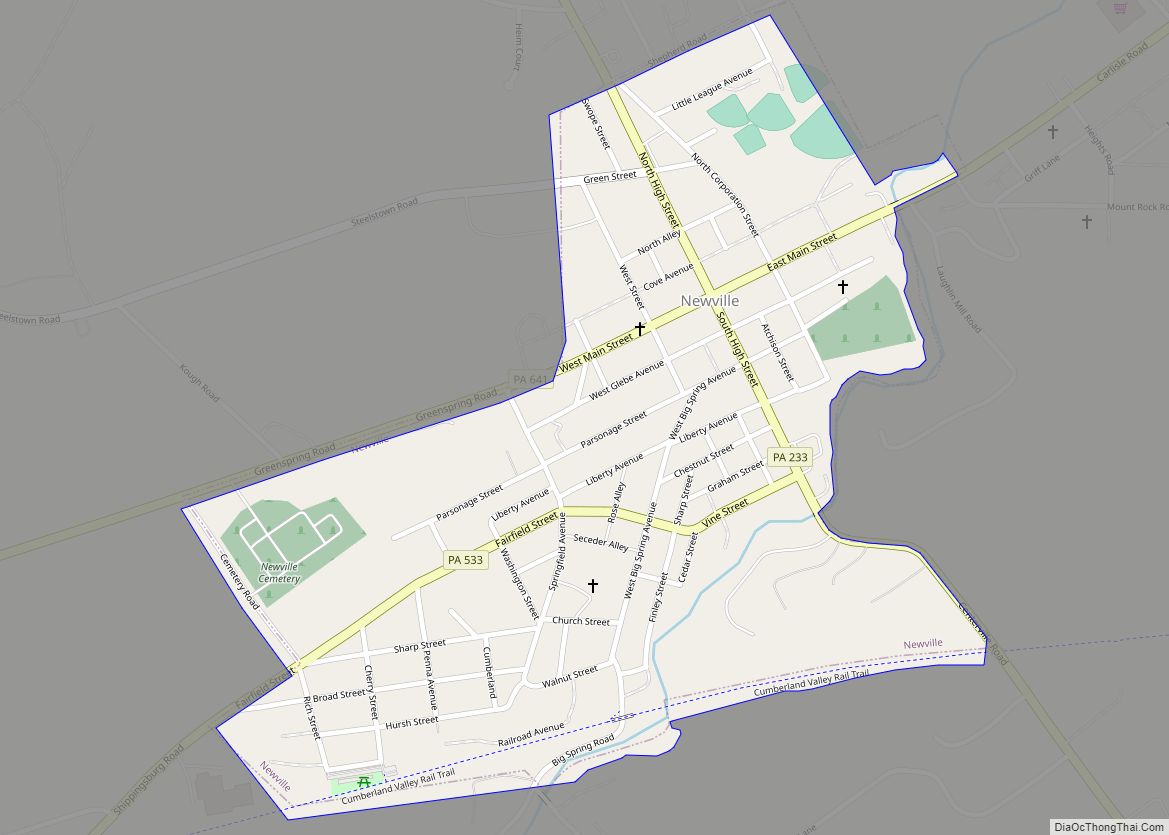 Map of Newville borough, Pennsylvania