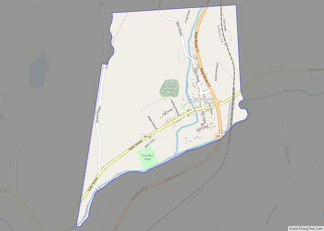 Map of Nicholson borough, Pennsylvania