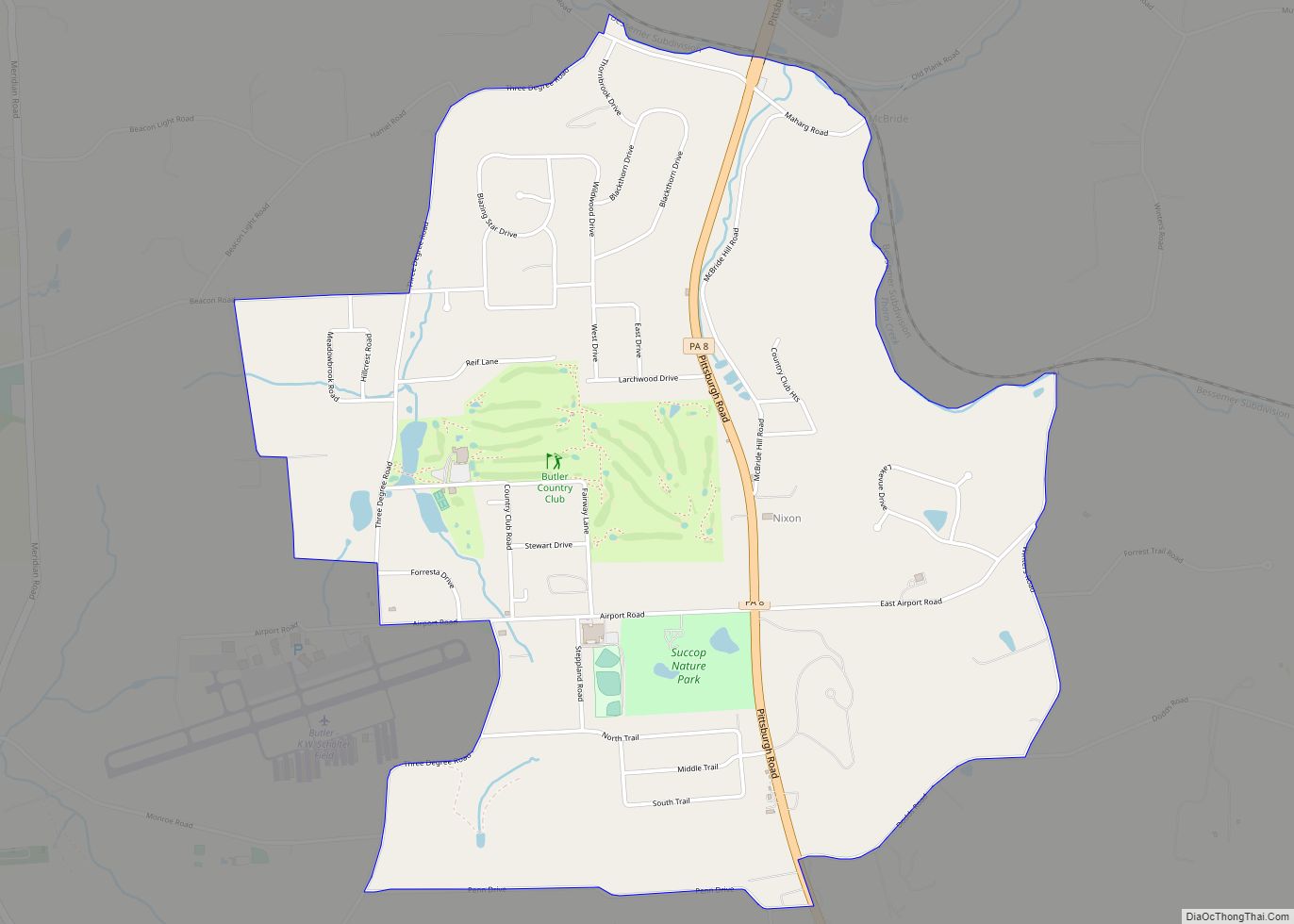 Map of Nixon CDP, Pennsylvania