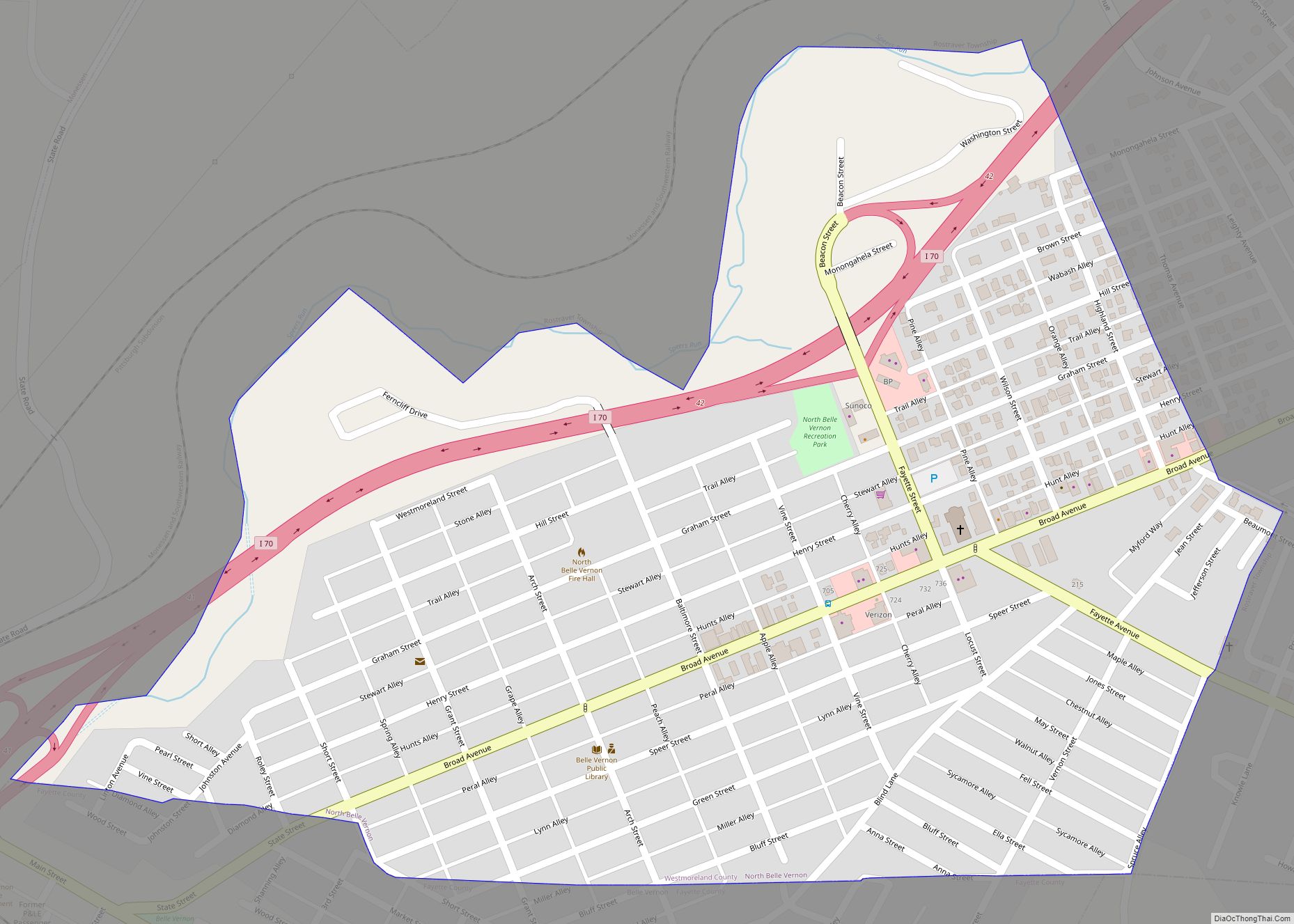 Map of North Belle Vernon borough