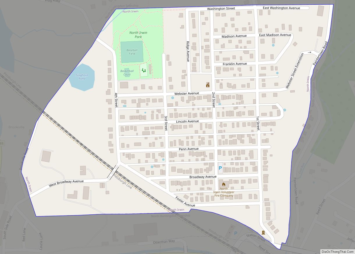 Map of North Irwin borough