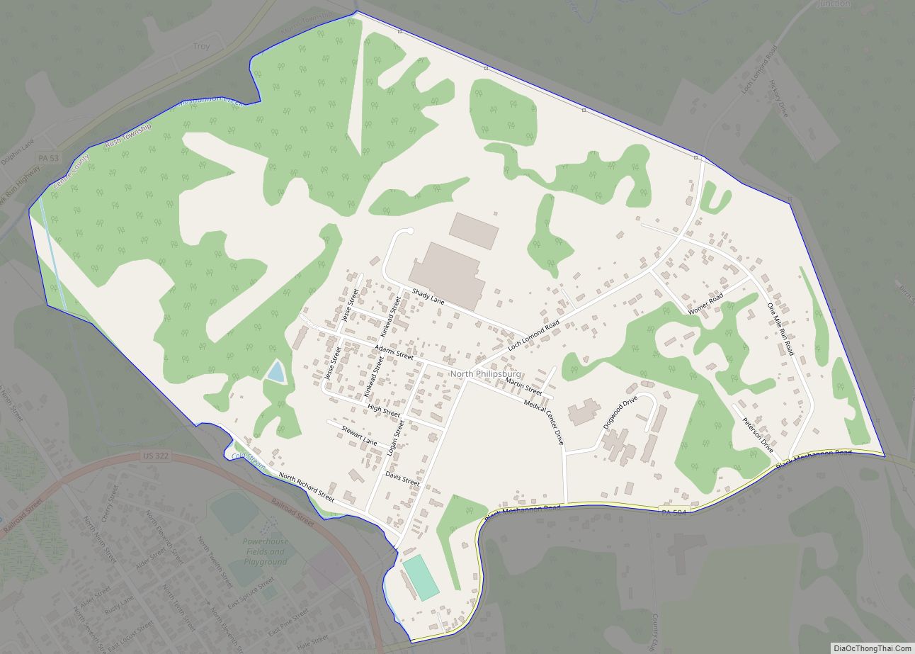 Map of North Philipsburg CDP