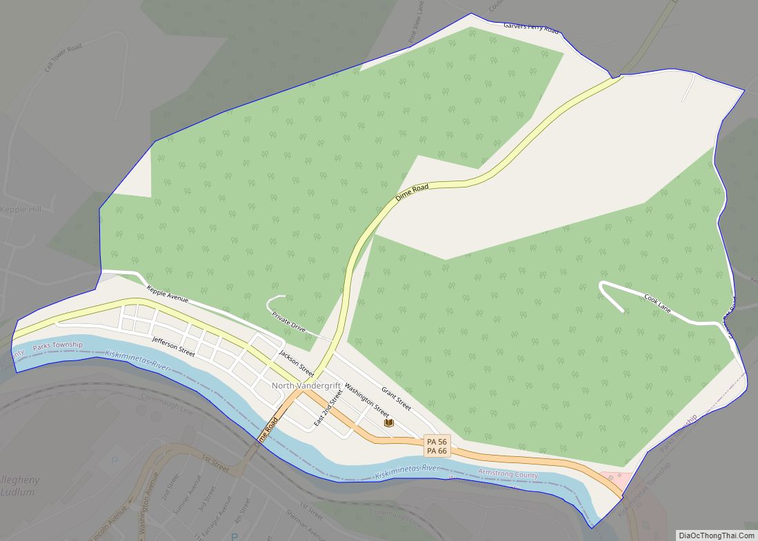 Map of North Vandergrift CDP