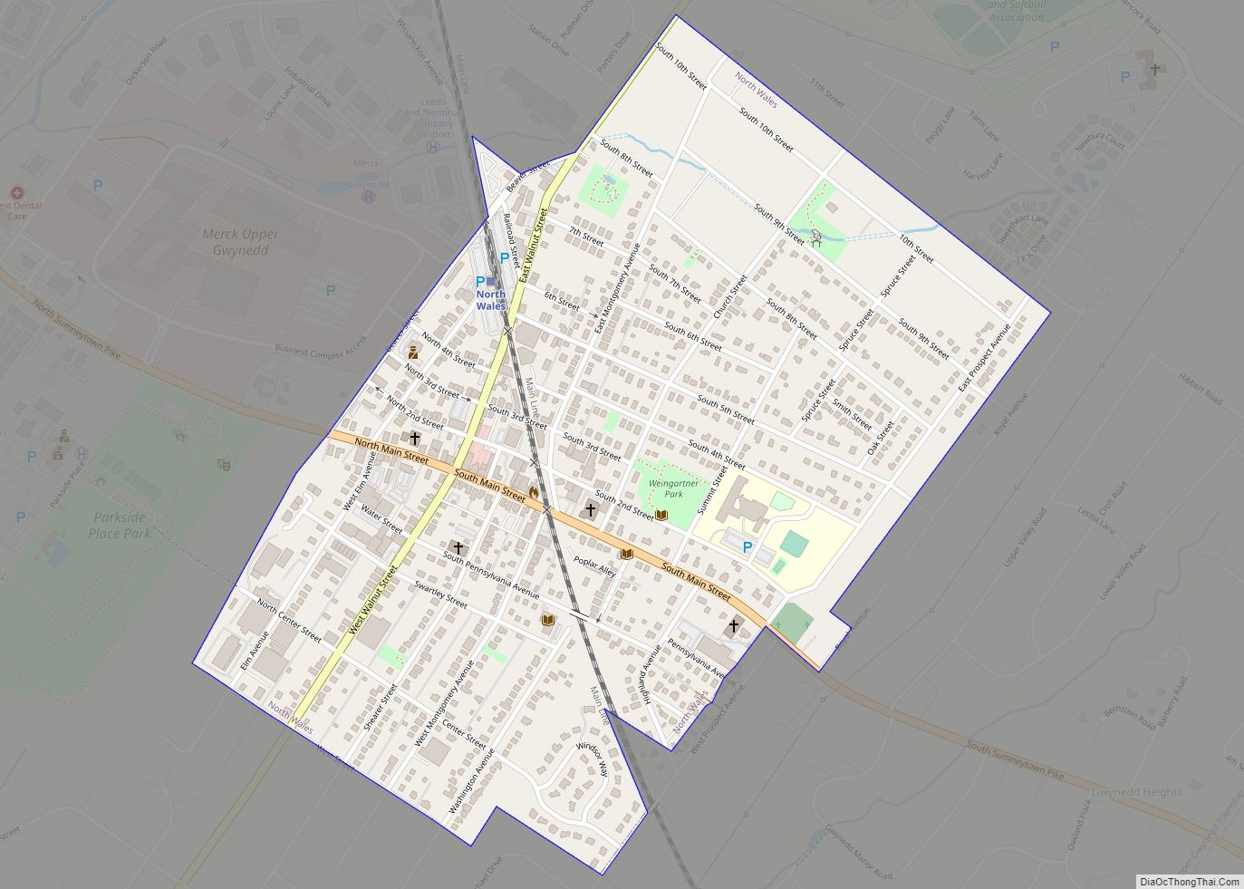 Map of North Wales borough