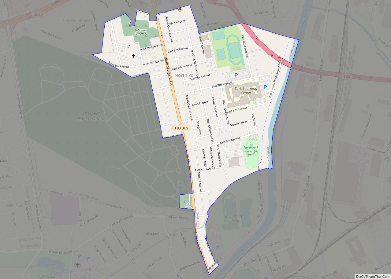 Map of North York borough