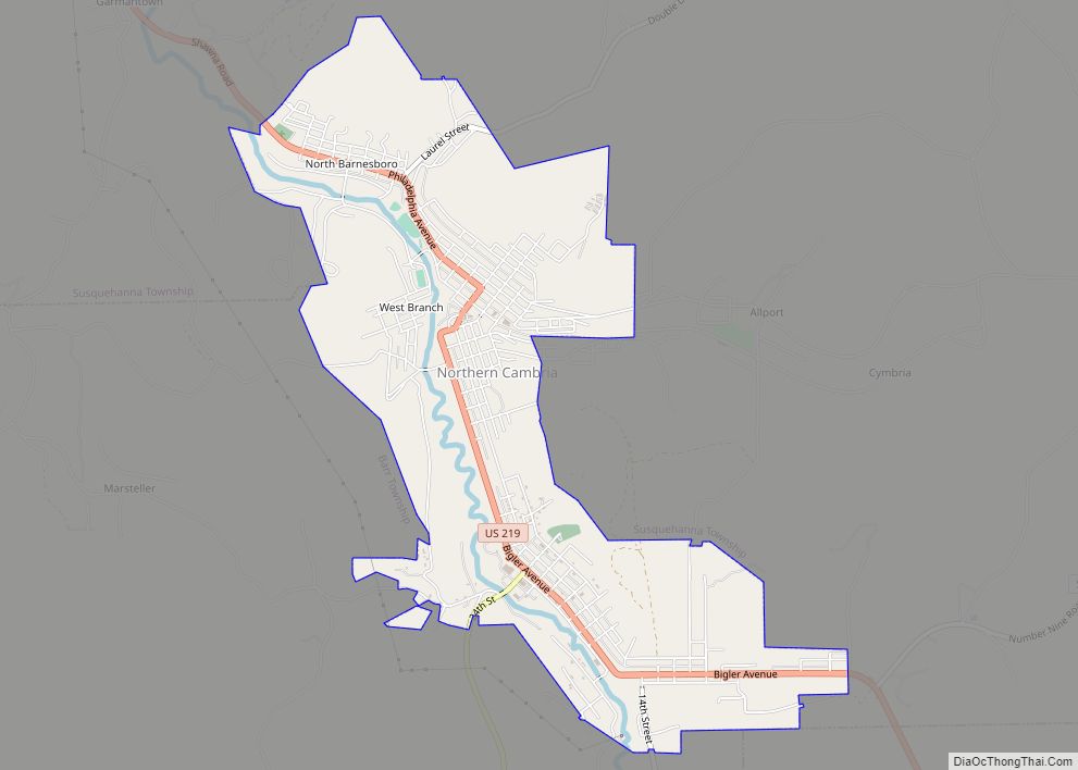 Map of Northern Cambria borough