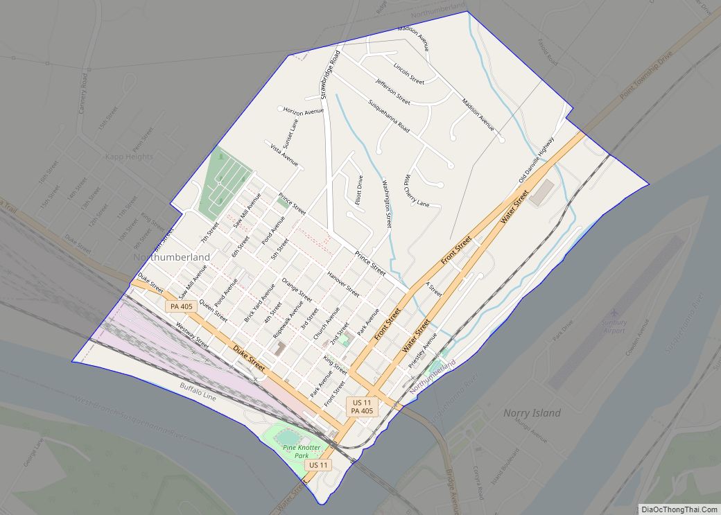 Map of Northumberland borough