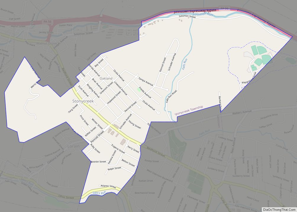 Map of Oakland CDP, Pennsylvania