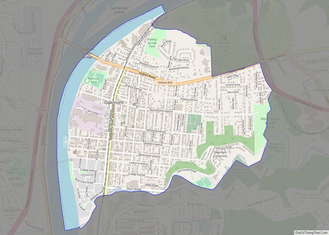 Map of Oakmont borough