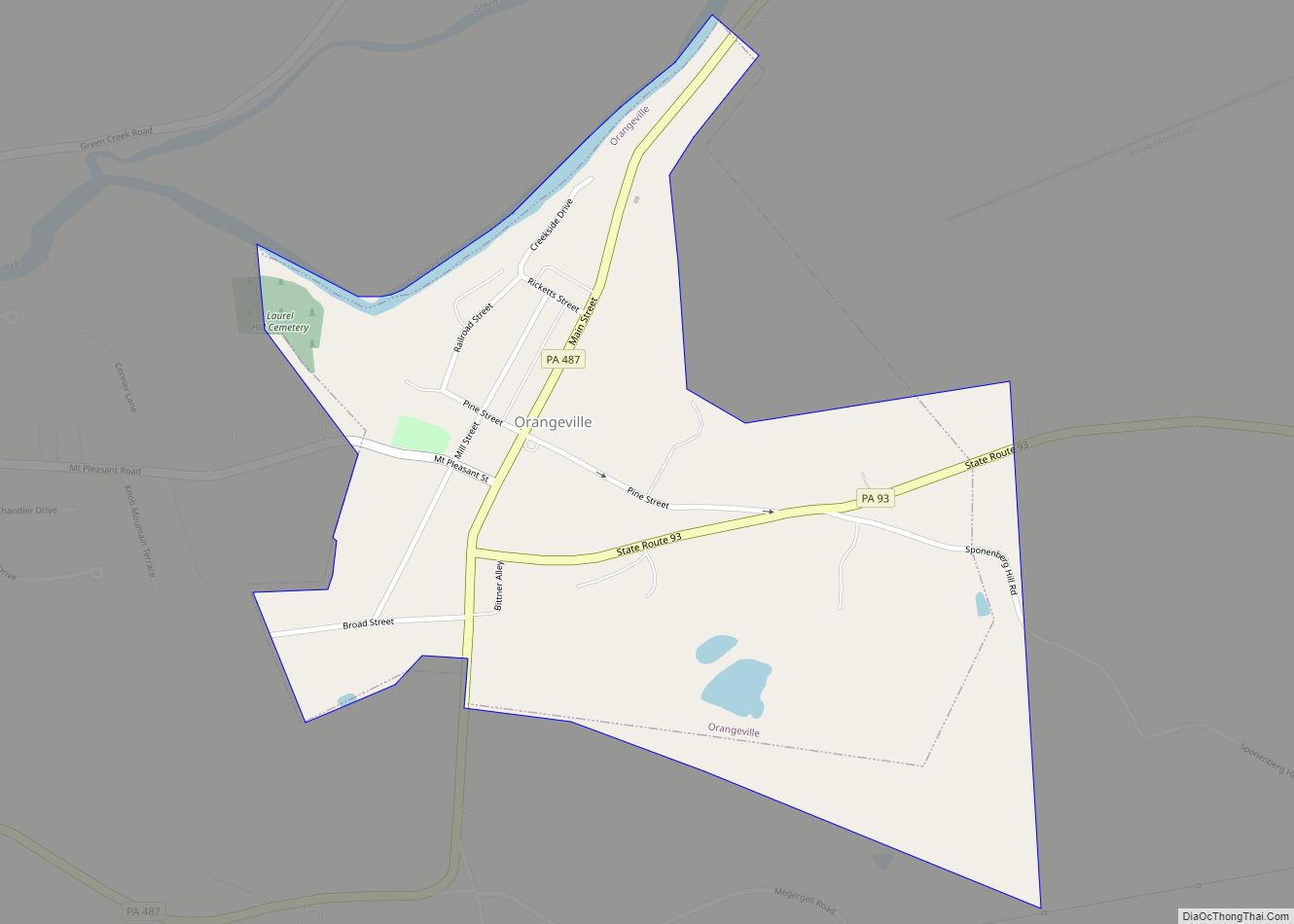 Map of Orangeville borough, Pennsylvania