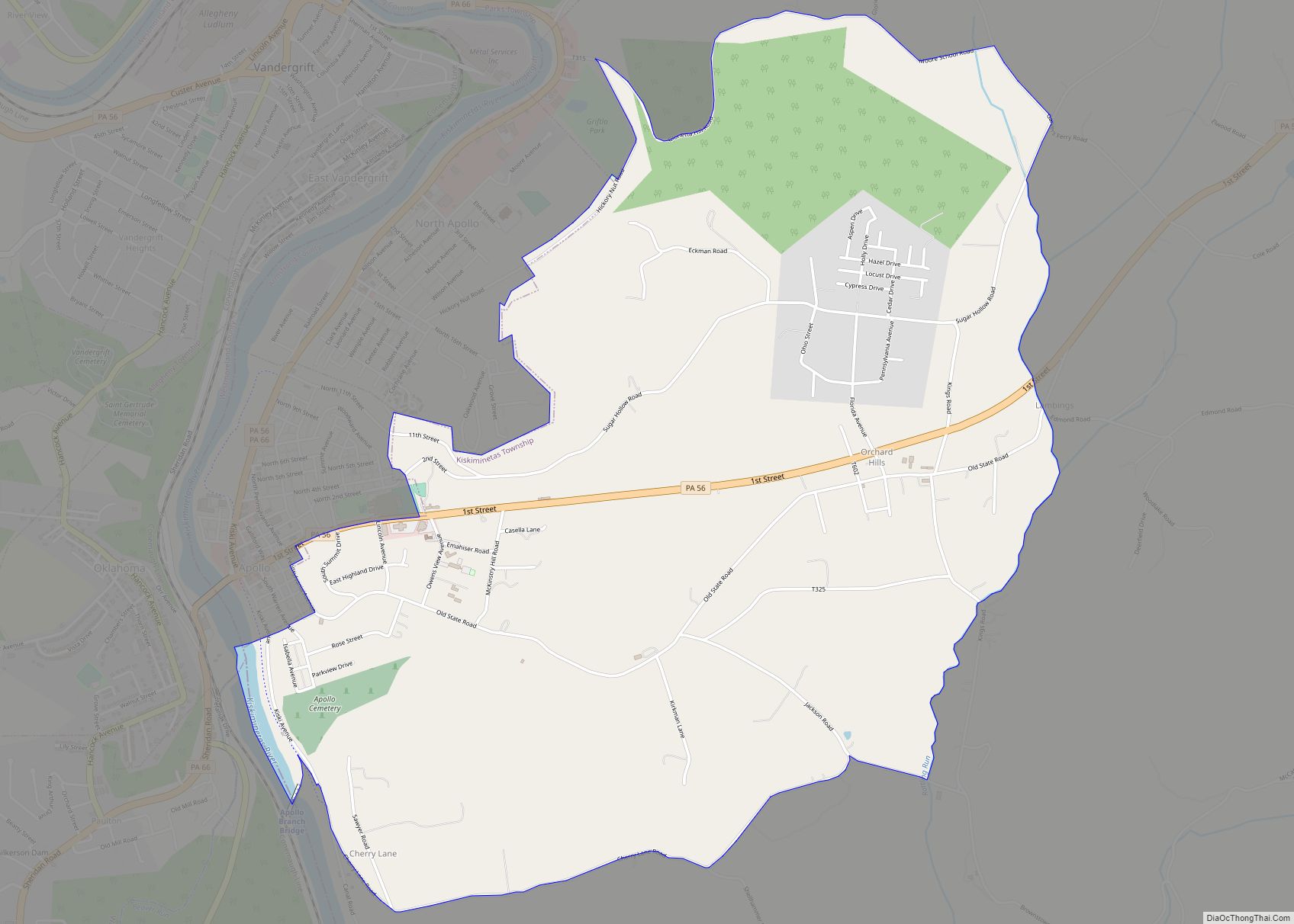 Map of Orchard Hills CDP