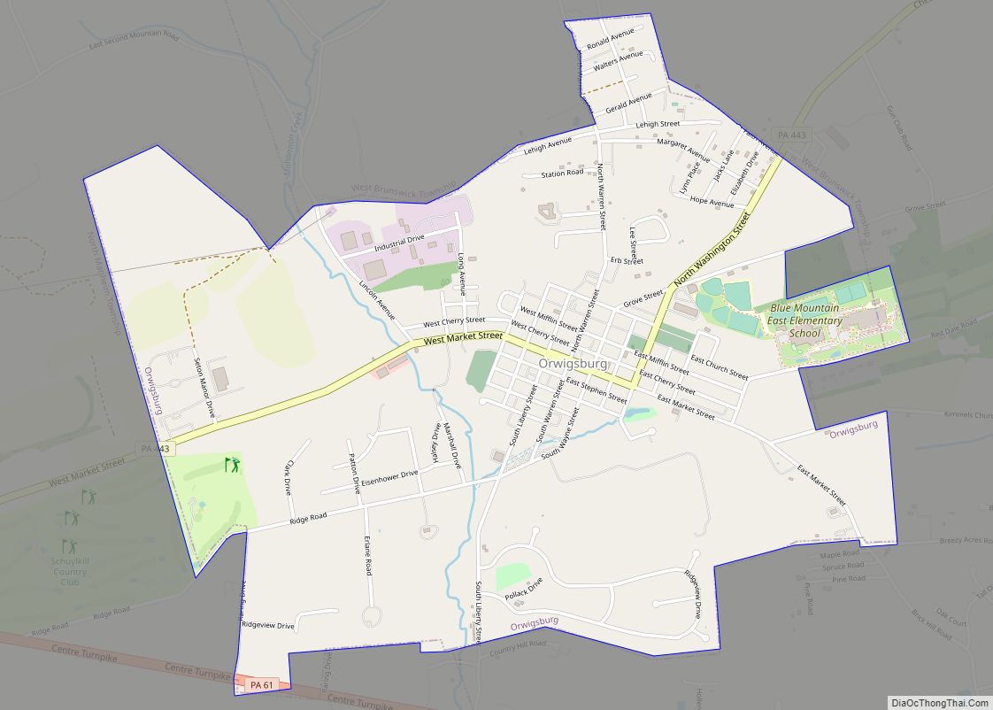 Map of Orwigsburg borough