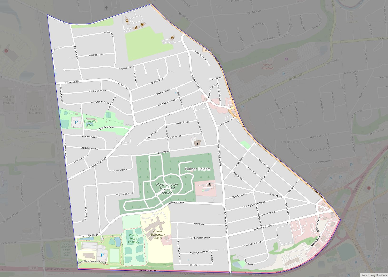 Map of Palmer Heights CDP