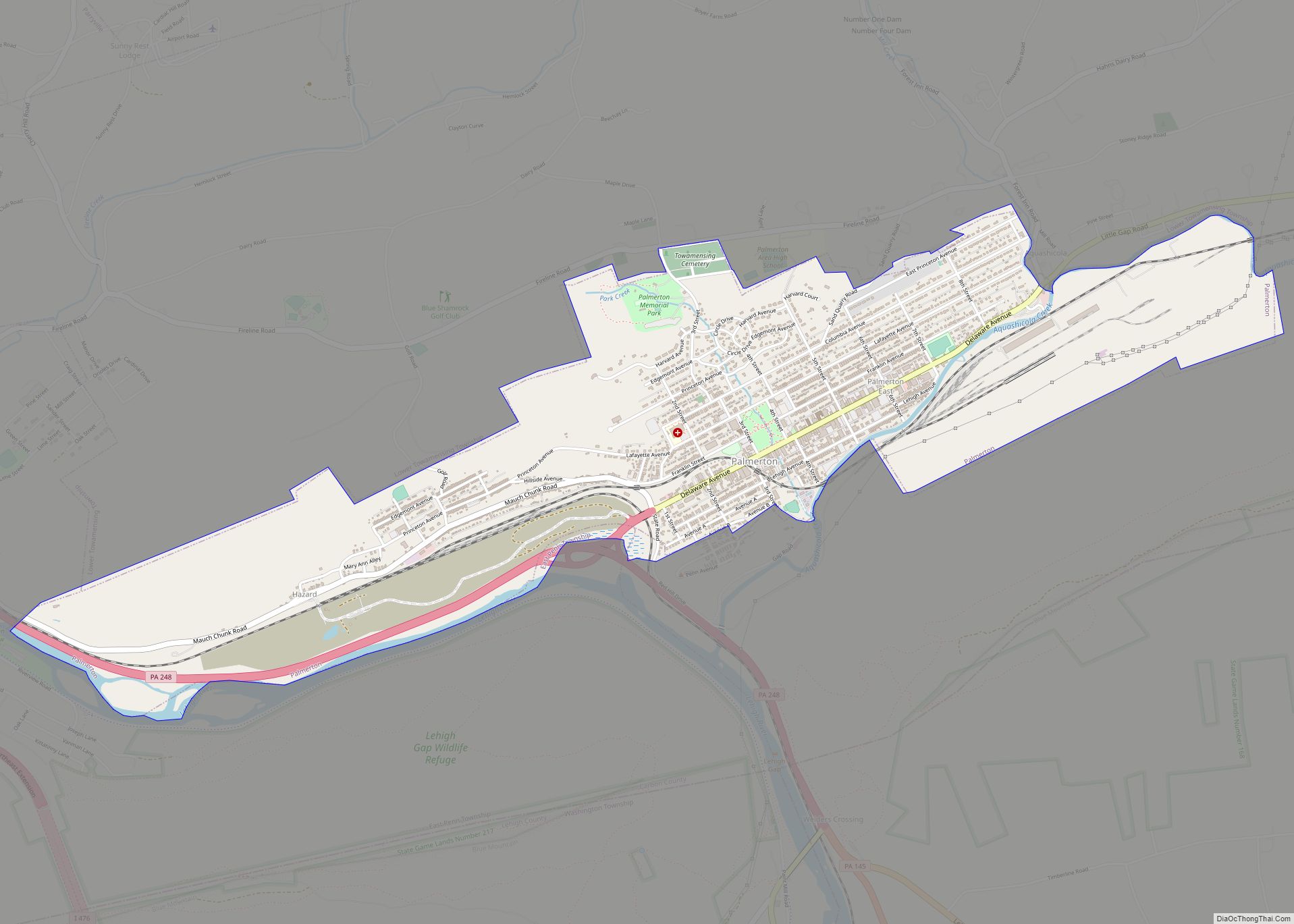 Map of Palmerton borough