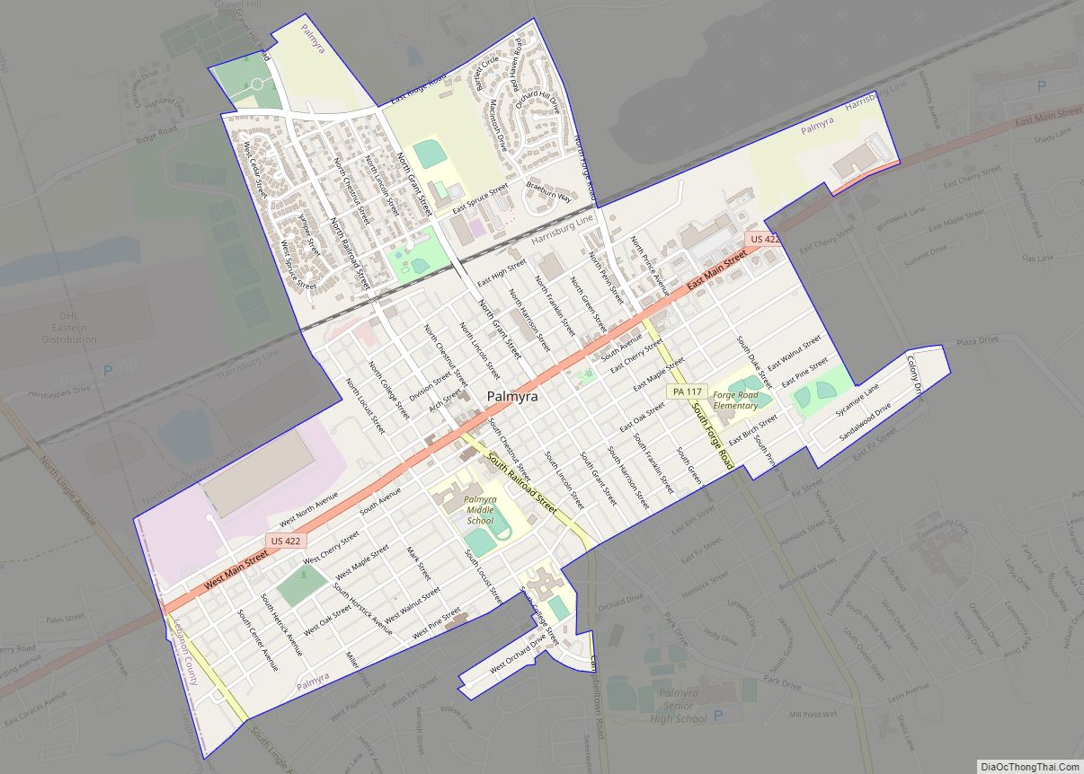 Map of Palmyra borough, Pennsylvania