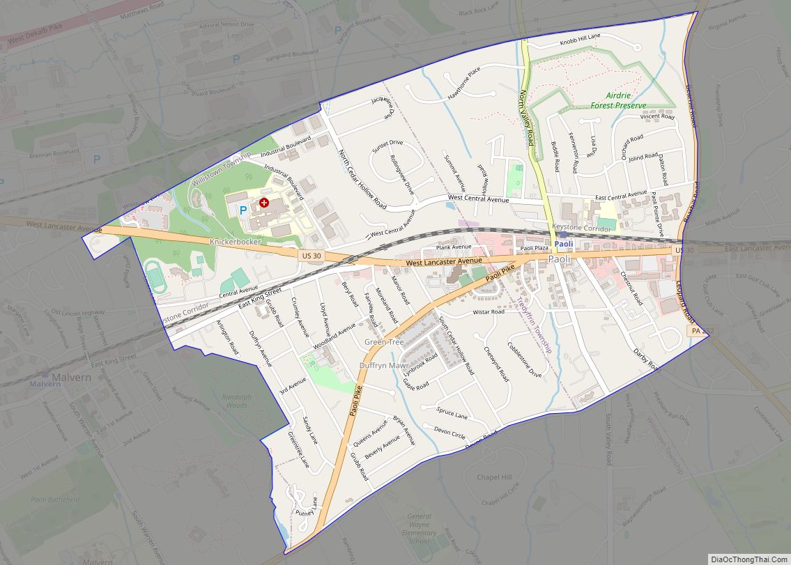 Map of Paoli CDP, Pennsylvania