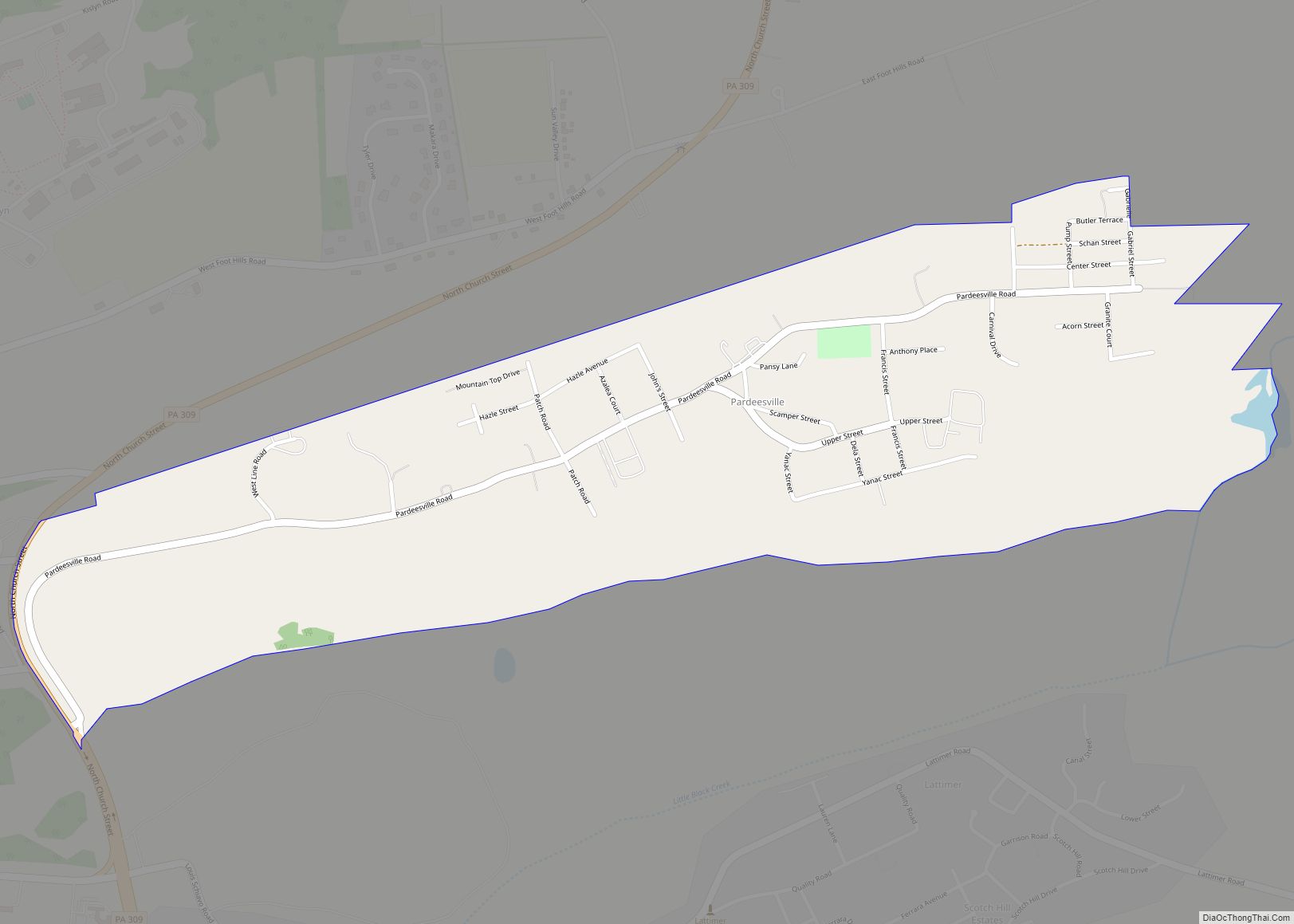 Map of Pardeesville CDP