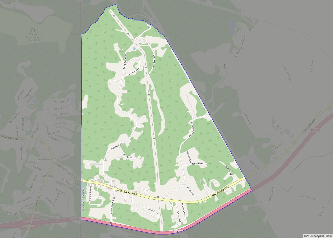 Map of Paris CDP, Pennsylvania