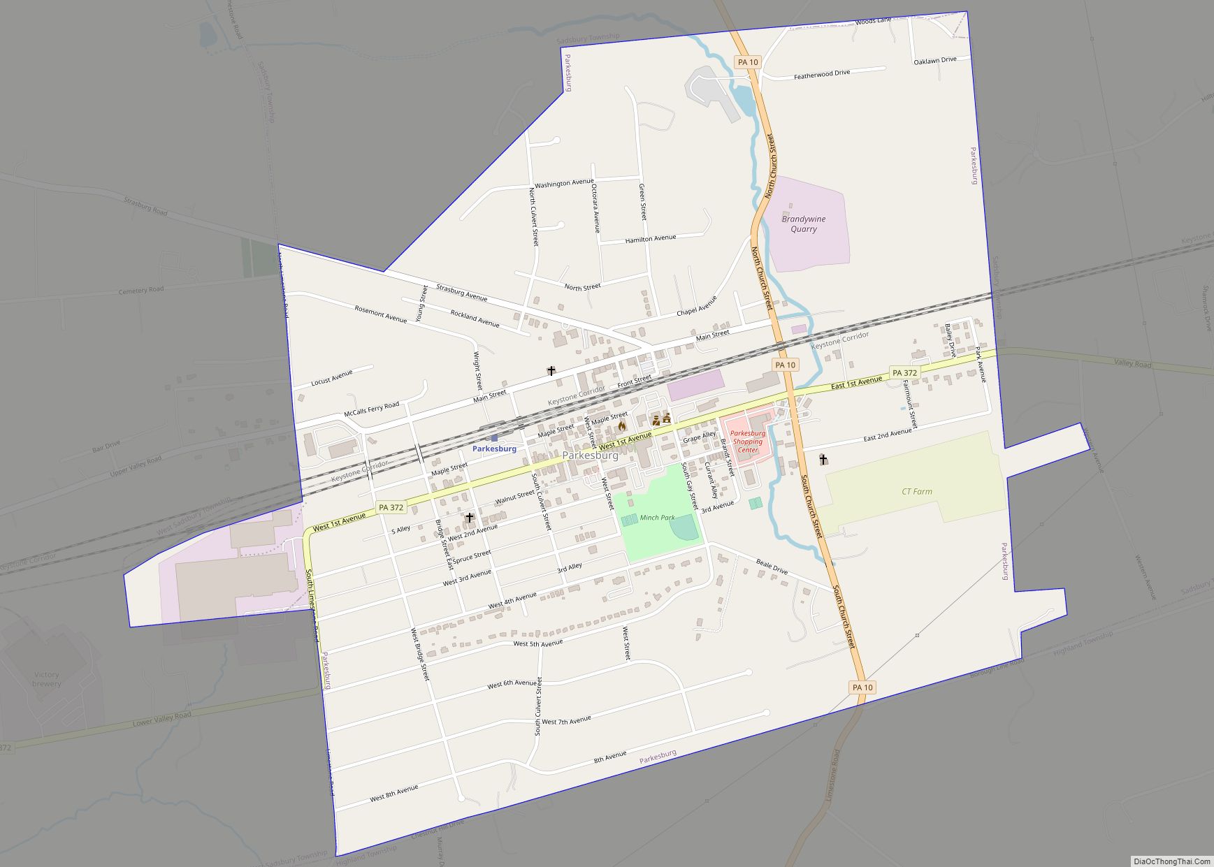 Map of Parkesburg borough