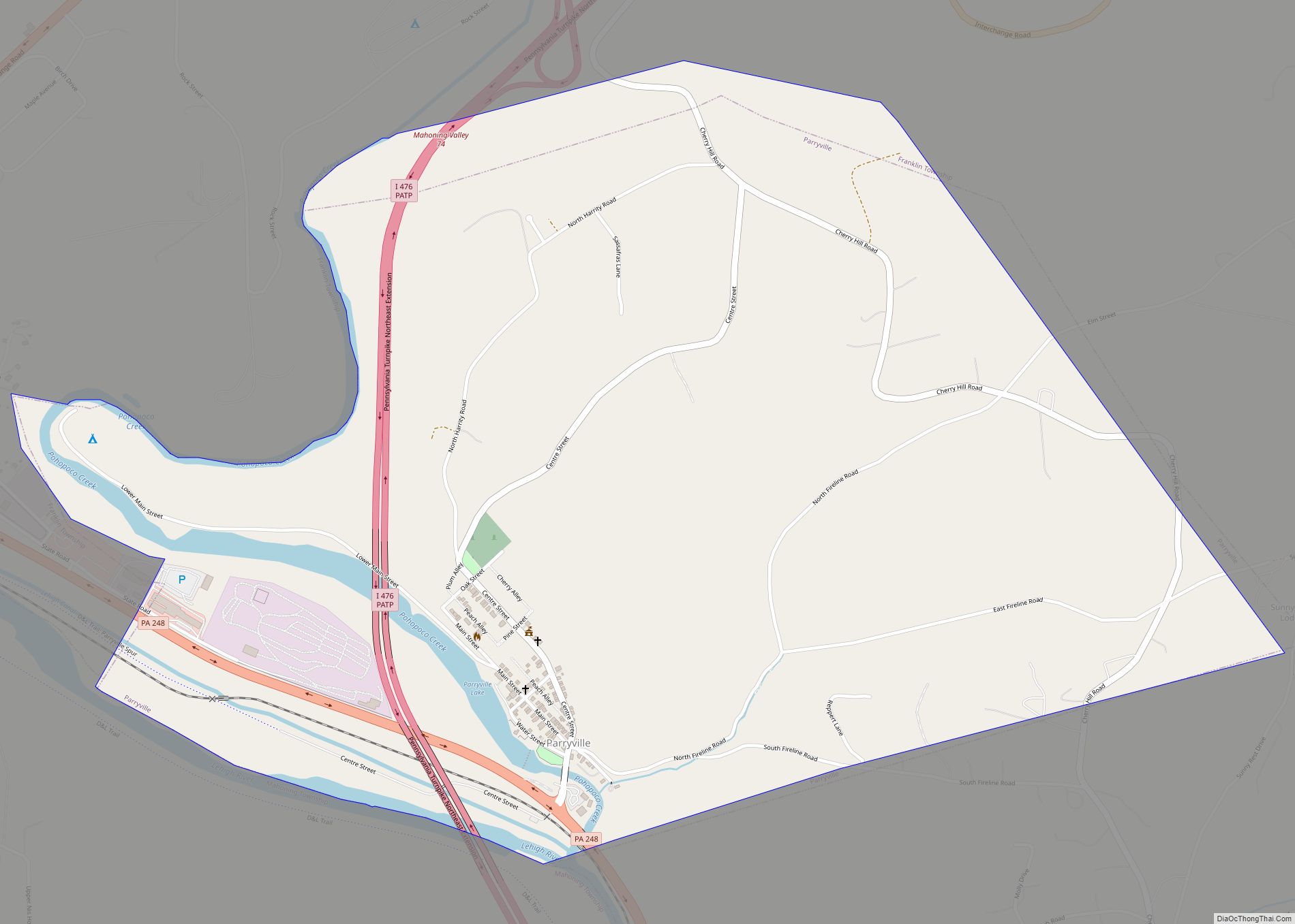 Map of Parryville borough