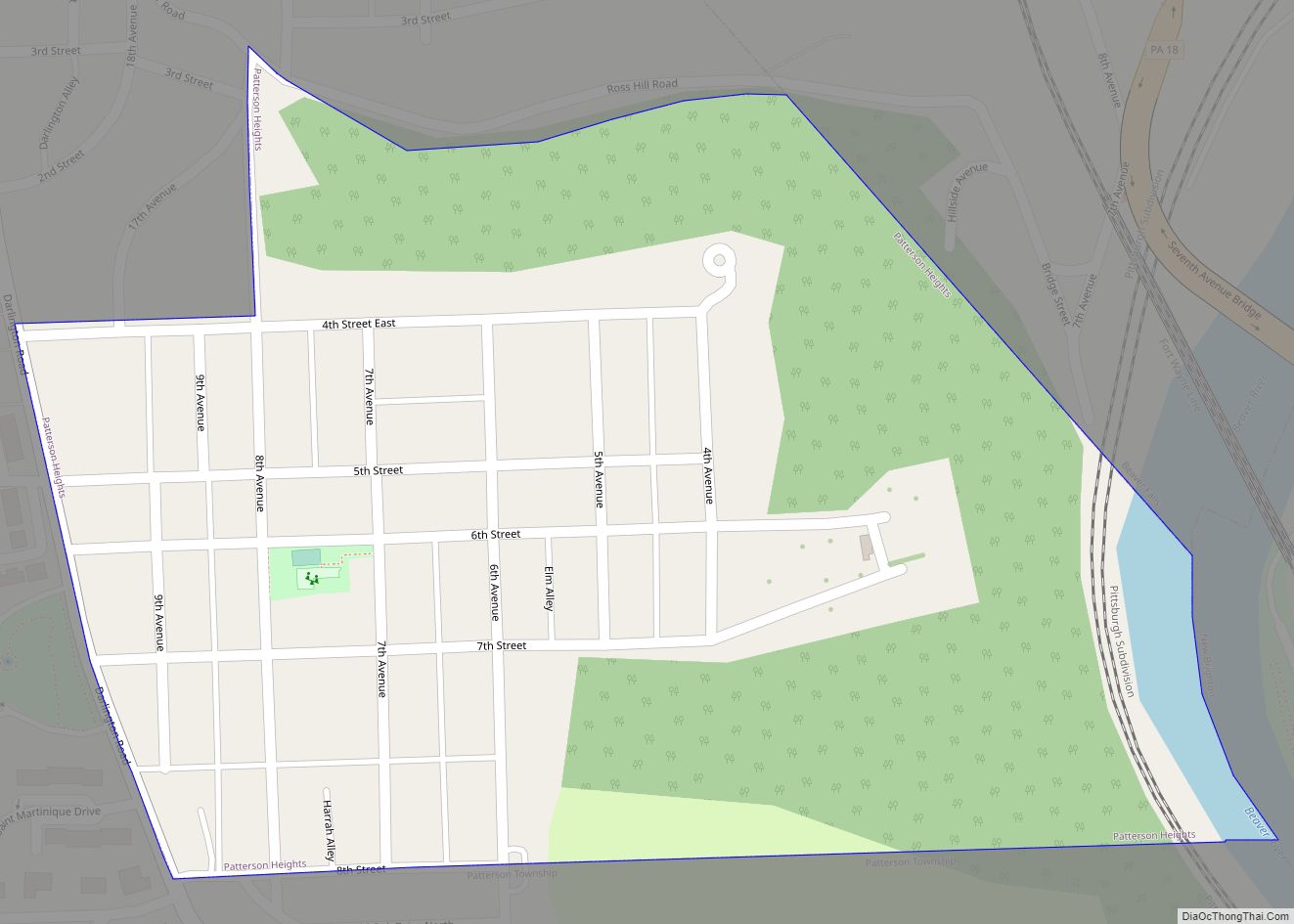 Map of Patterson Heights borough