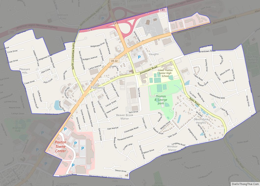 Map of Paxtonia CDP