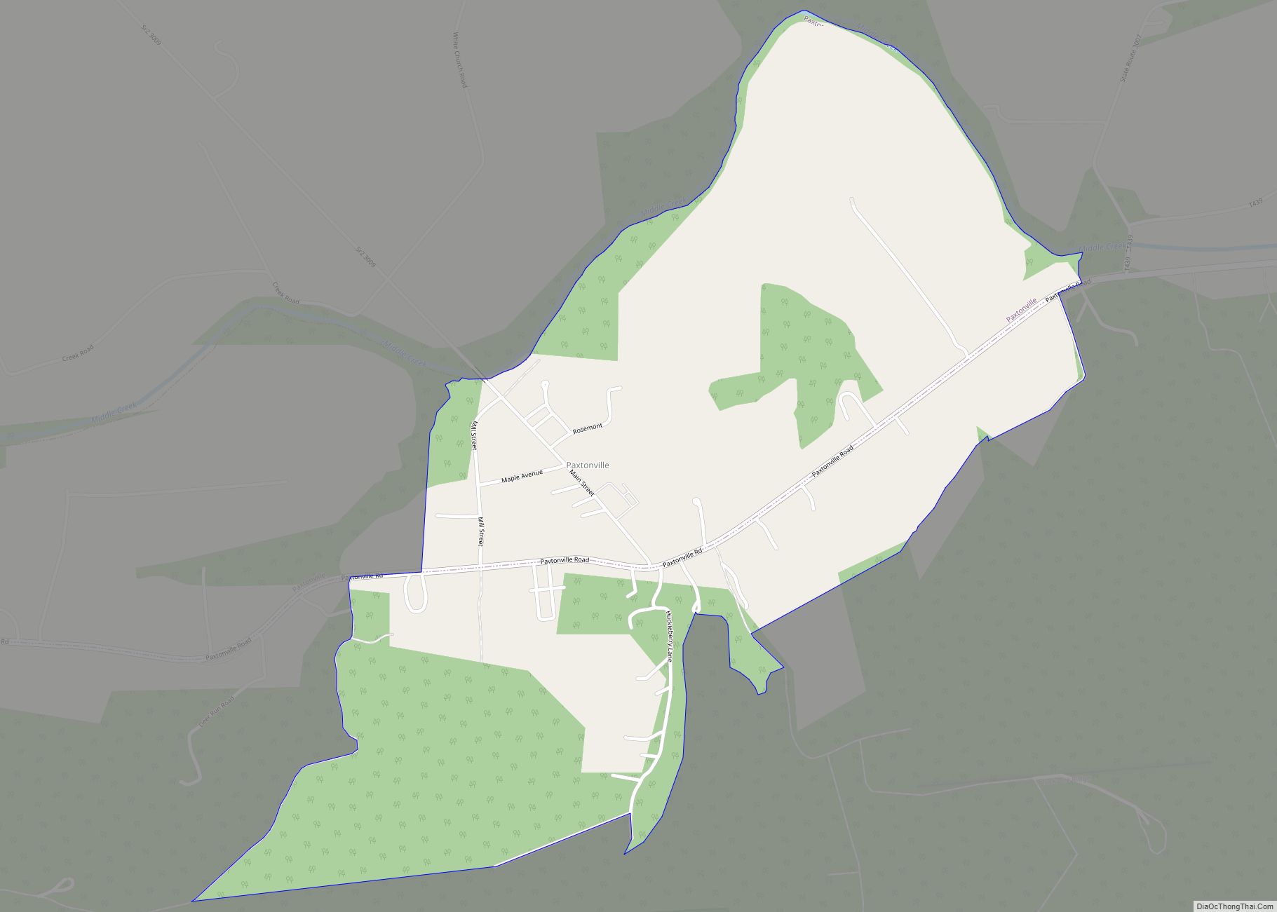 Map of Paxtonville CDP