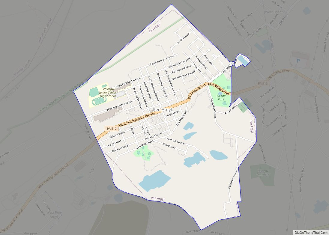 Map of Pen Argyl borough