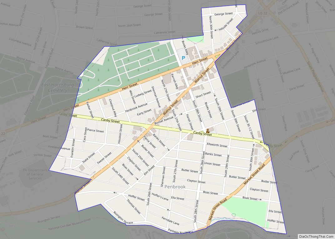 Map of Penbrook borough