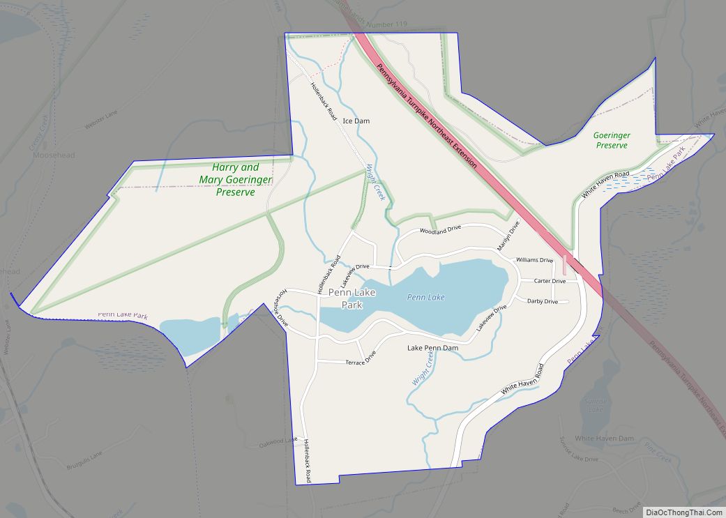 Map of Penn Lake Park borough