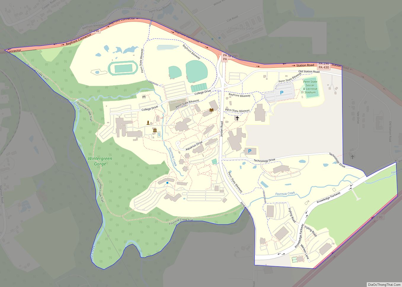 Map of Penn State Erie (Behrend) CDP