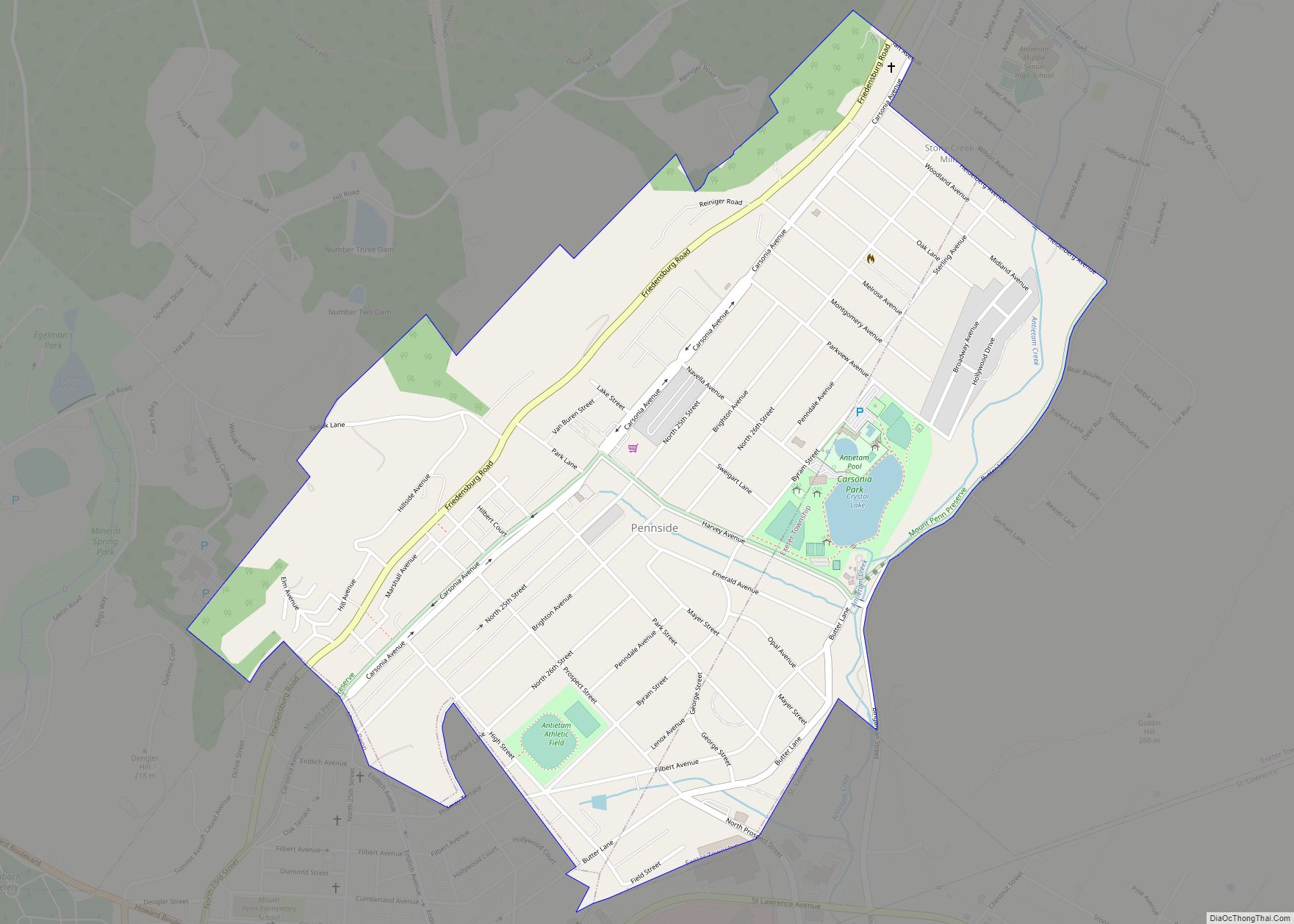 Map of Pennside CDP