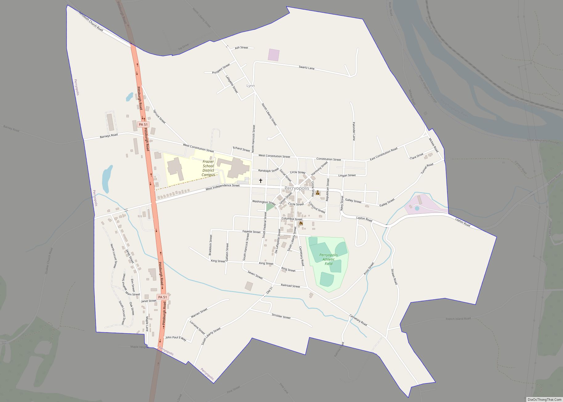 Map of Perryopolis borough