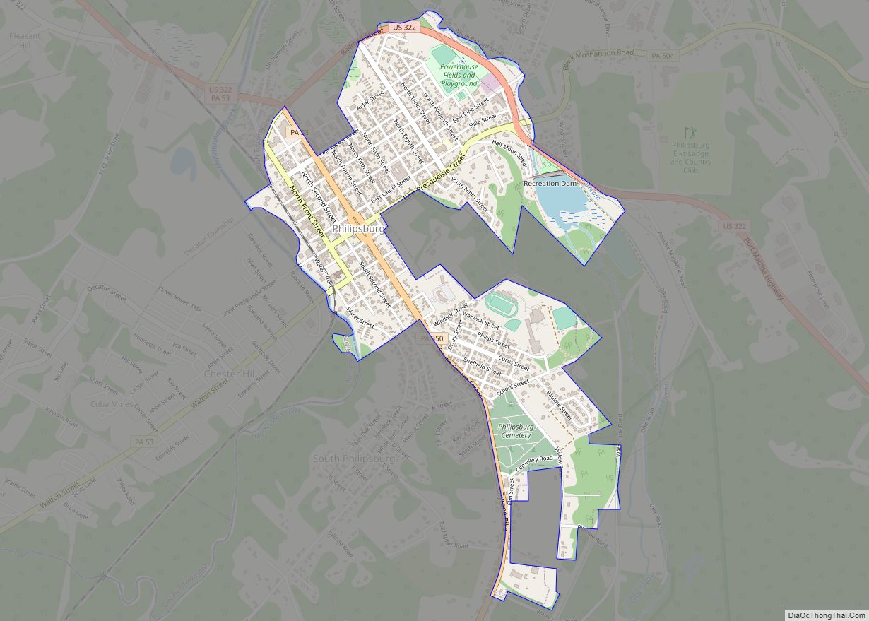 Map of Philipsburg borough, Pennsylvania