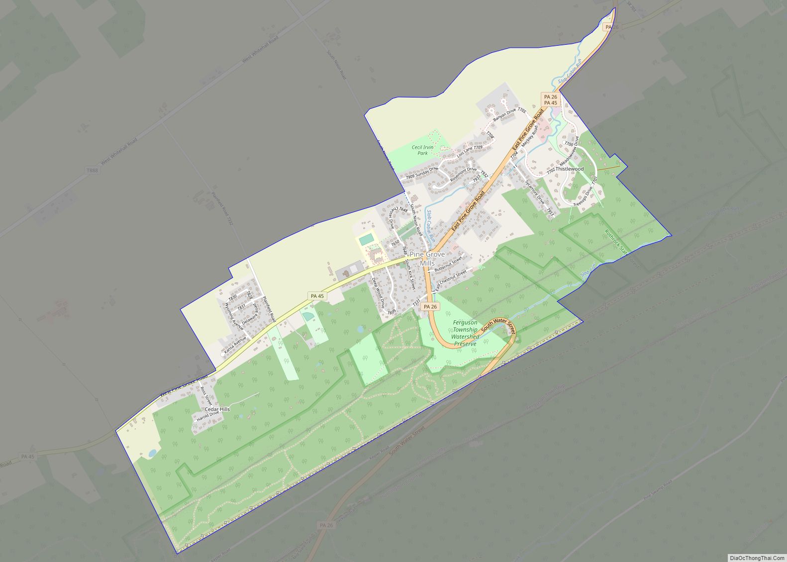 Map of Pine Grove Mills CDP